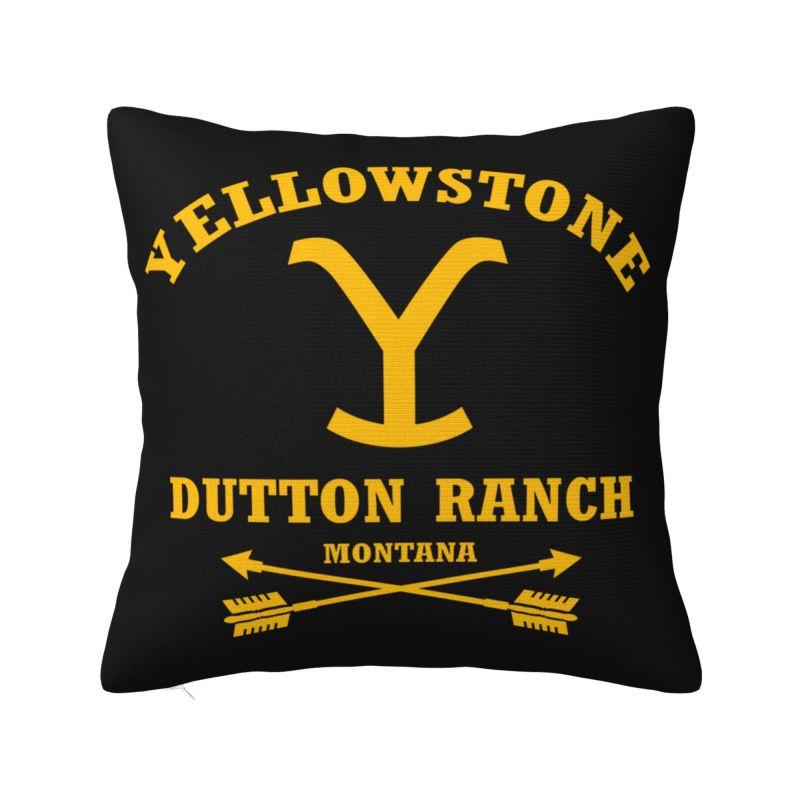 Housses de coussin Dutton Ranch Yellowstone Oreiller doux de luxe pour voiture canapé