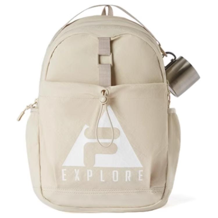 FILA Logo Print Multi-Functional Zipper Backpack Unisex backpack Camel K17B433102-BG Camel,Extra Small