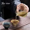 60ML Kiln Change Ceramic Teacup Temmoku Glaze Multicolor Porcelain Kung Fu Cups Pottery Japanese Master Cup Drinkware
