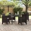Garden Chair with Cushion 4 pcs Brown 53 x 49 x 85 cm Polypropylene