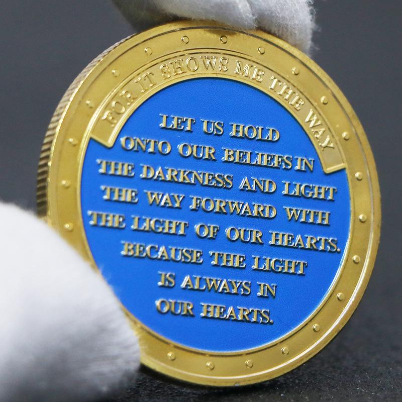 Moeda comemorativa de farol, alto relevo, medalha comemorativa, moeda, ornamento artesanal, banhada a ouro e prata