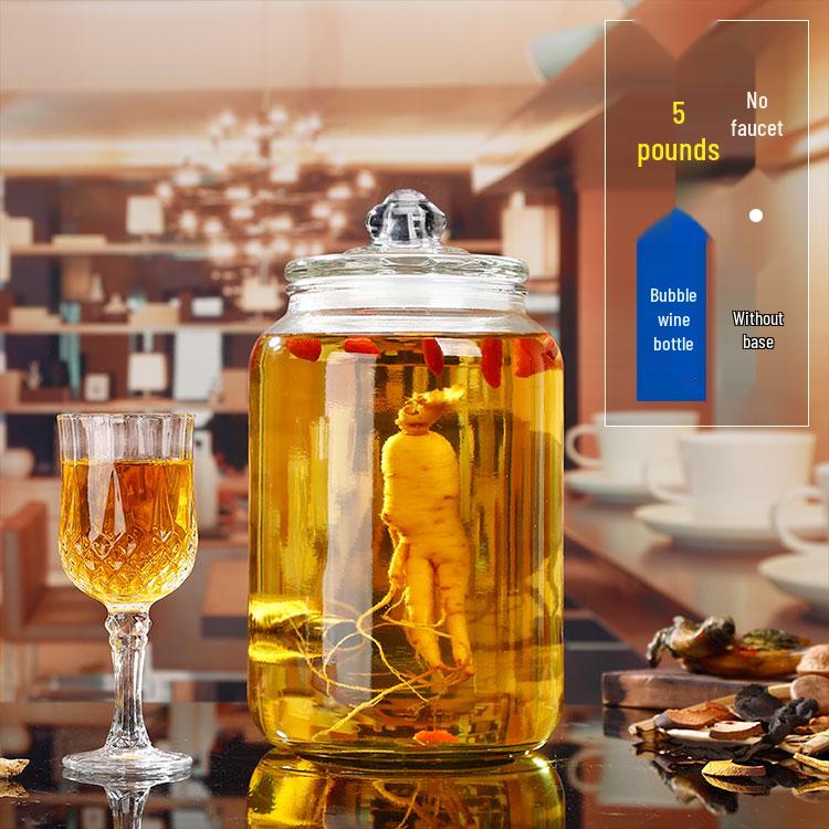 Lead-Free Glass Infusion Bottle with Spigot, Sealed Jar for Brewing - Available in 5 Jin and 10 Jin