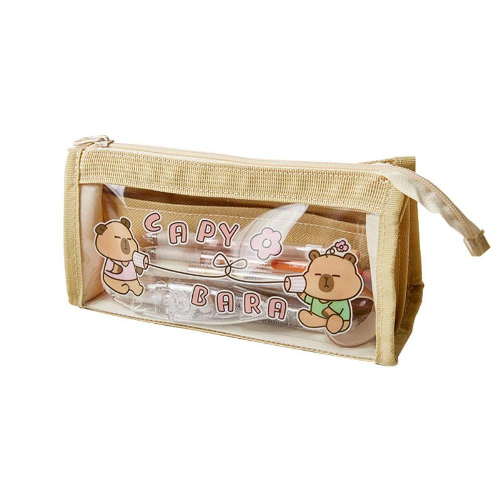 

Transparen Capybara Pencil Case Large-capacity Transparent Pen Bag Capybara Stationery Bag Office