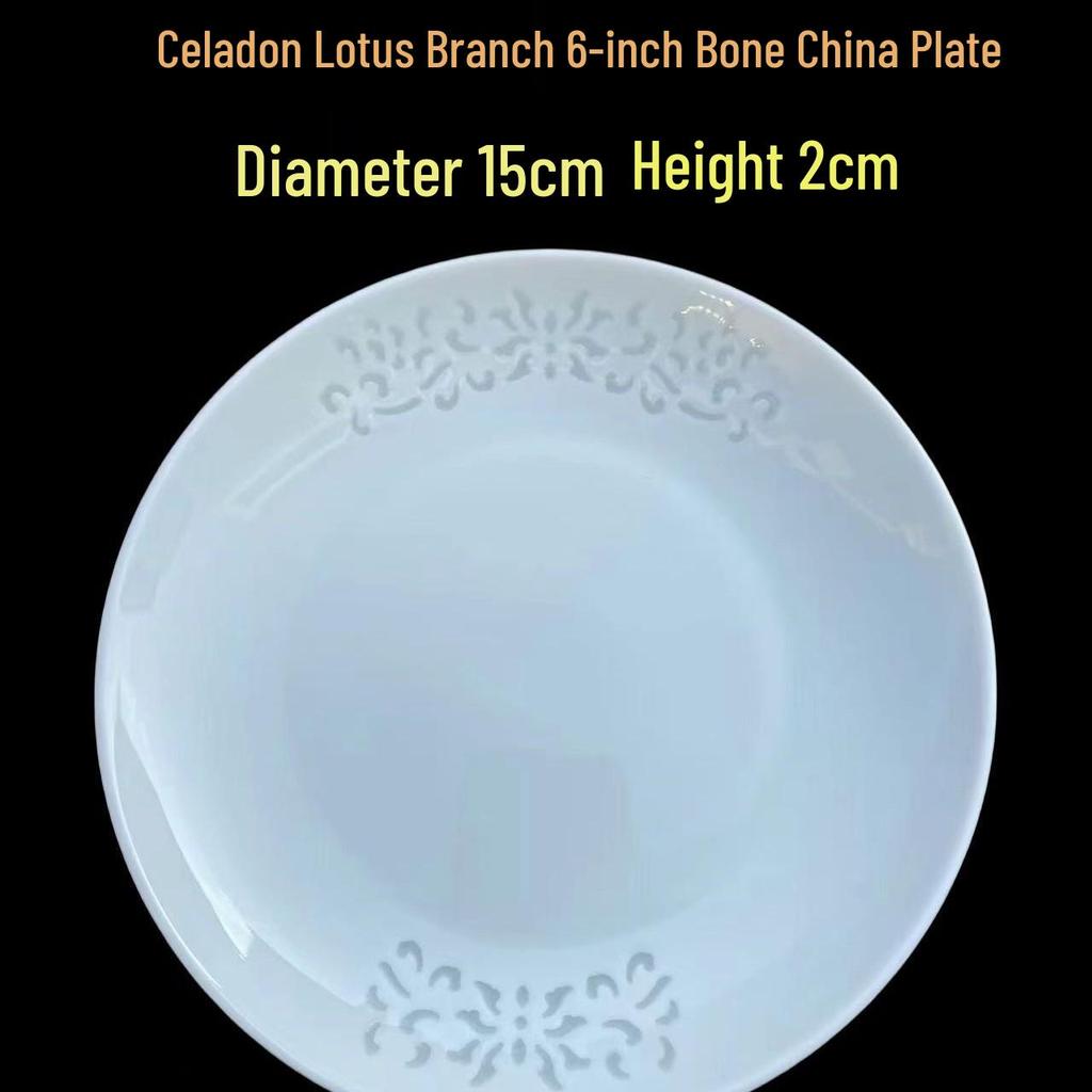 Jingdezhen Porcelain Tableware: Yingqing Linglong Underglaze Bowl & Plate Set - Easy To Clean, High-White, Gift-Ready.