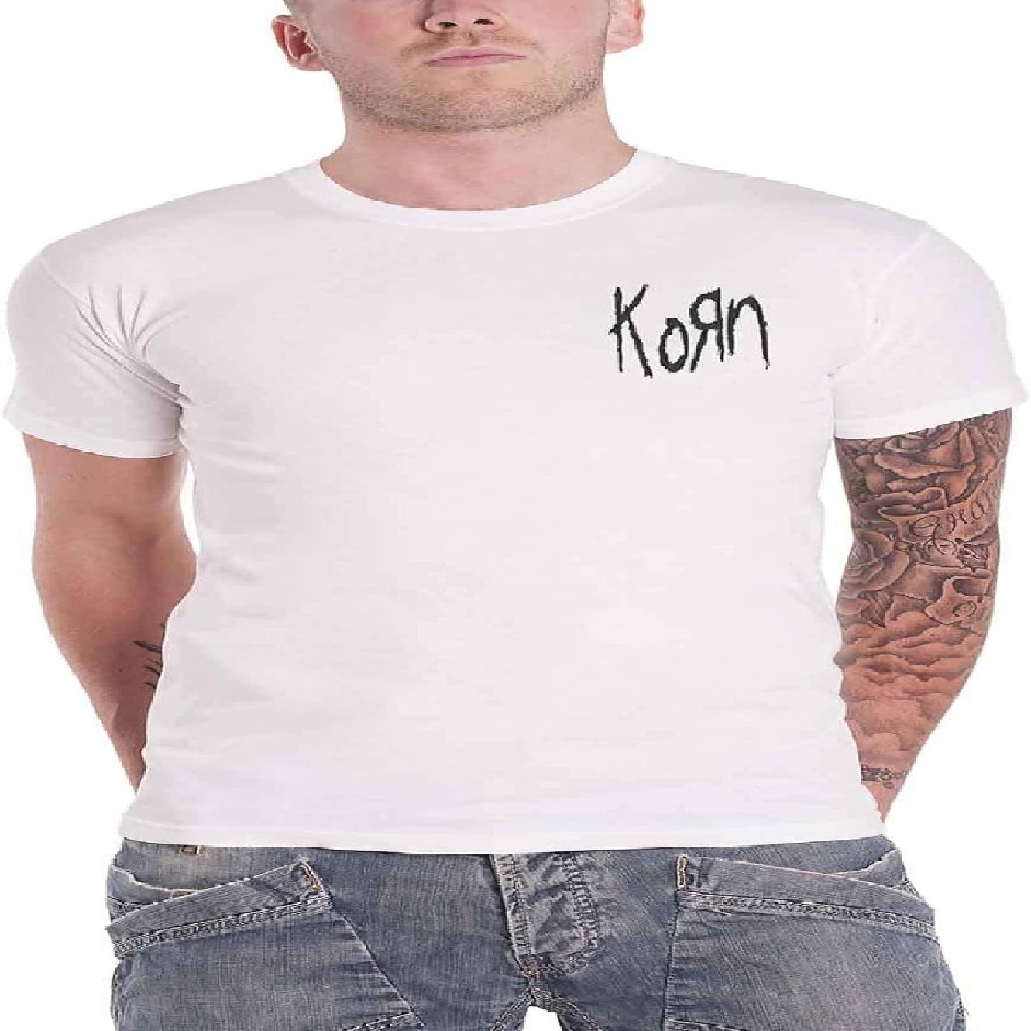 Korn T Shirt Serenity Of Suffering Scratch Band Logo Official Mens White Size S