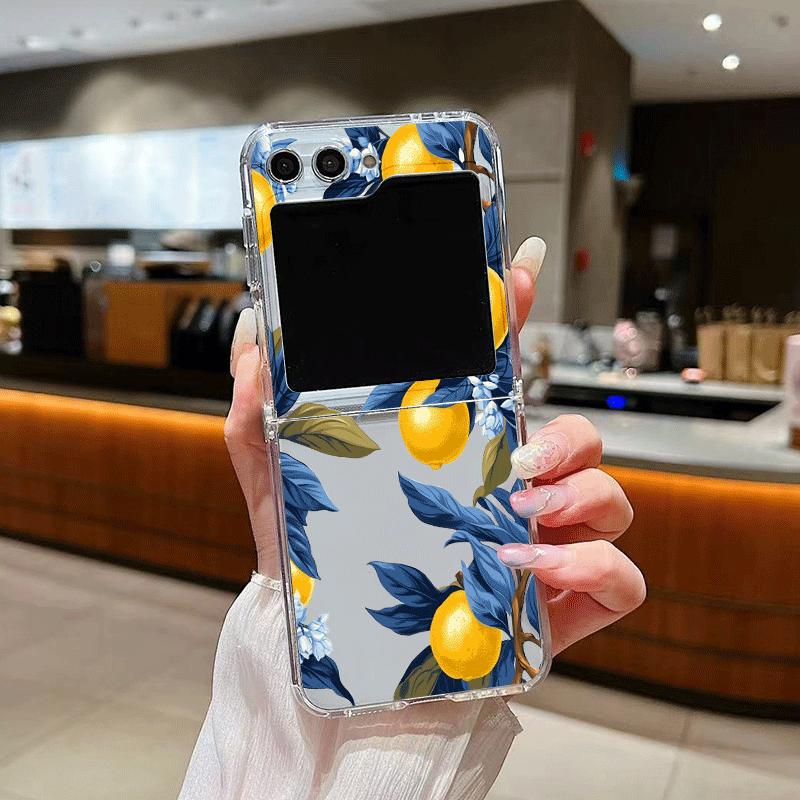 

Yellow Lemon Phone Case For Samsung Galaxy Z Flip 6 ZFlip5 Hard Folding Shockproof Cover for Samsung ZFlip 4 3 7 Shell Fundas Galaxy ZFlip 5