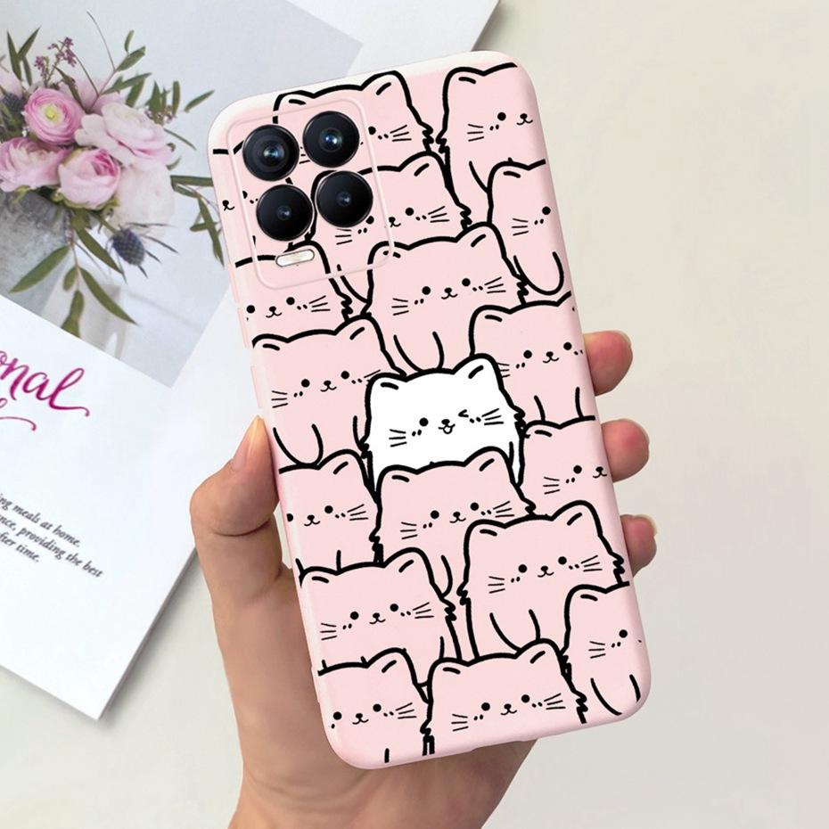 Capa Para Realme 8 Pro / Realme 8 4G Desenho Animado Fofo Cor Doce Silicone Macio Capa Para Realme8 8Pro RMX3085 RMX3081 Capas de Telefone