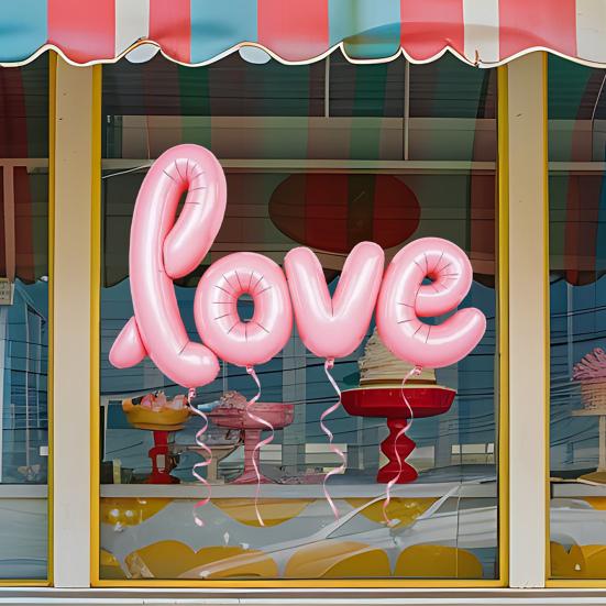 Valentinstag Fenstersticker PVC Herz Rose Liebesbrief Form Kranz Abnehmbar Wasserdicht Statischer Glasaufkleber