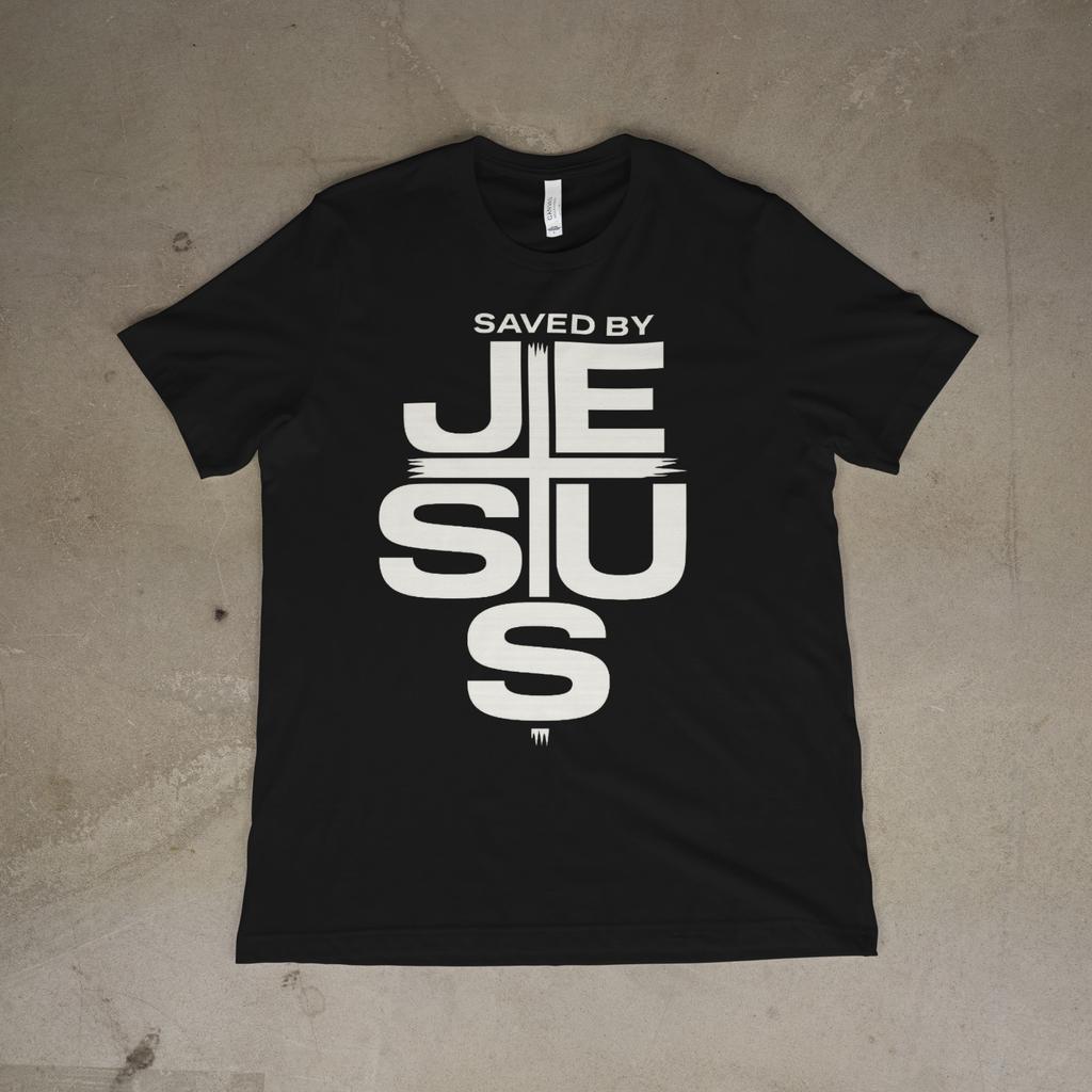 Jesus Saved My Life Christian T-Shirt | Faith Cross Heartbeat Religious Tee