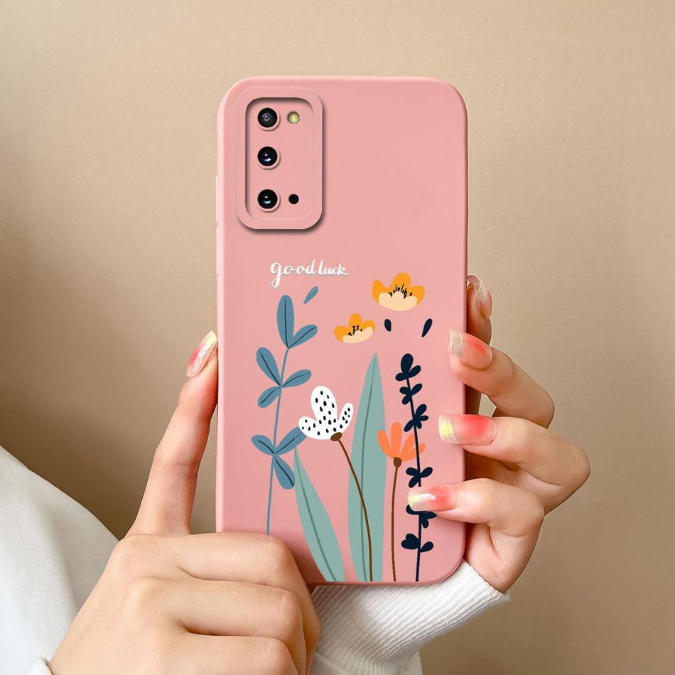 Case For Samsung Galaxy S20 FE Plus Ultra Cute Soft Liquid Silicone Full Protection Bumper For Samsung S 20 GalaxyS20 Coque Gift