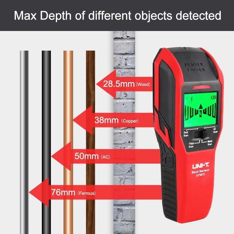 UNI-T UT387C Portable Wall Scanner Multifunctional LCD Display Metal Detector 4 In 1 Digital Wall Stud Finder