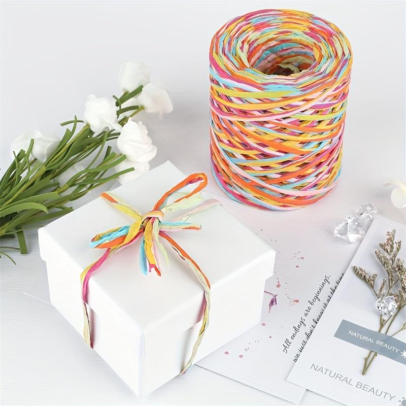 1pcs Colored 262 Feet Raffia Paper Ribbon,6 Colored Packing Paper String Perfect for Gift Wrapping and DIY Decoration