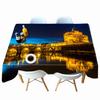 Lighting City Night View Pattern Tablecloth Thicken Cotton Rectangular Round Table Cloth For Wedding Picnic Party