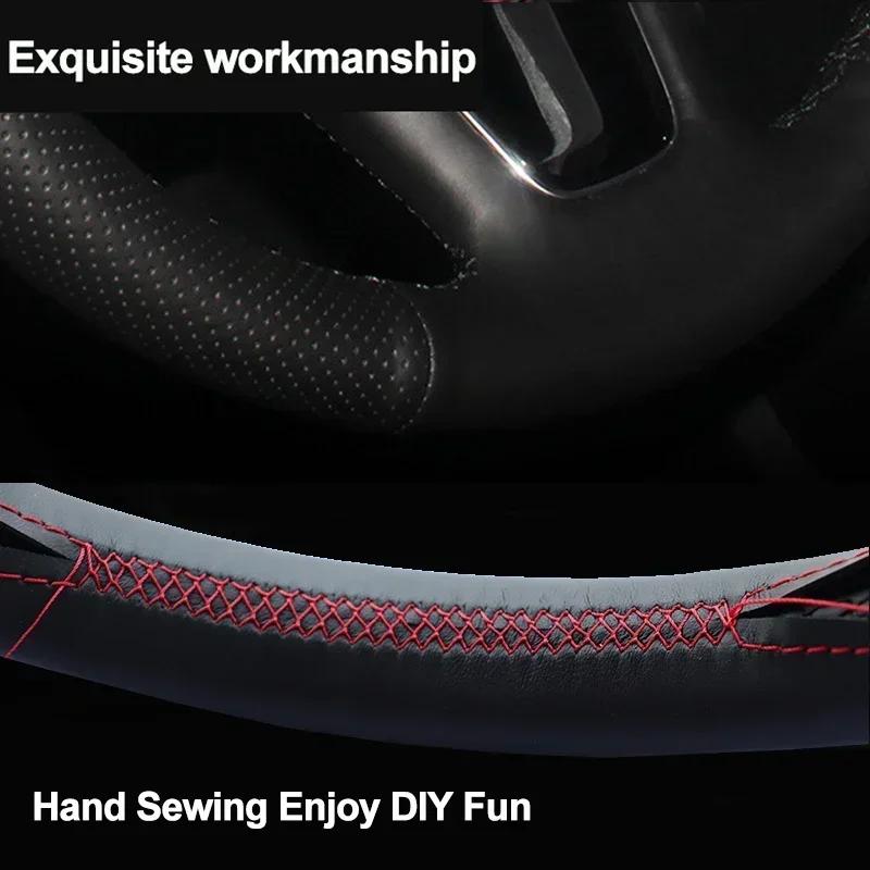 Hand Stitching Car Steering Wheel Cover Wrap For Ford Bronco VI 2020 2026 2026 2026 2026 2026 Braid On Steering-wheel Holder