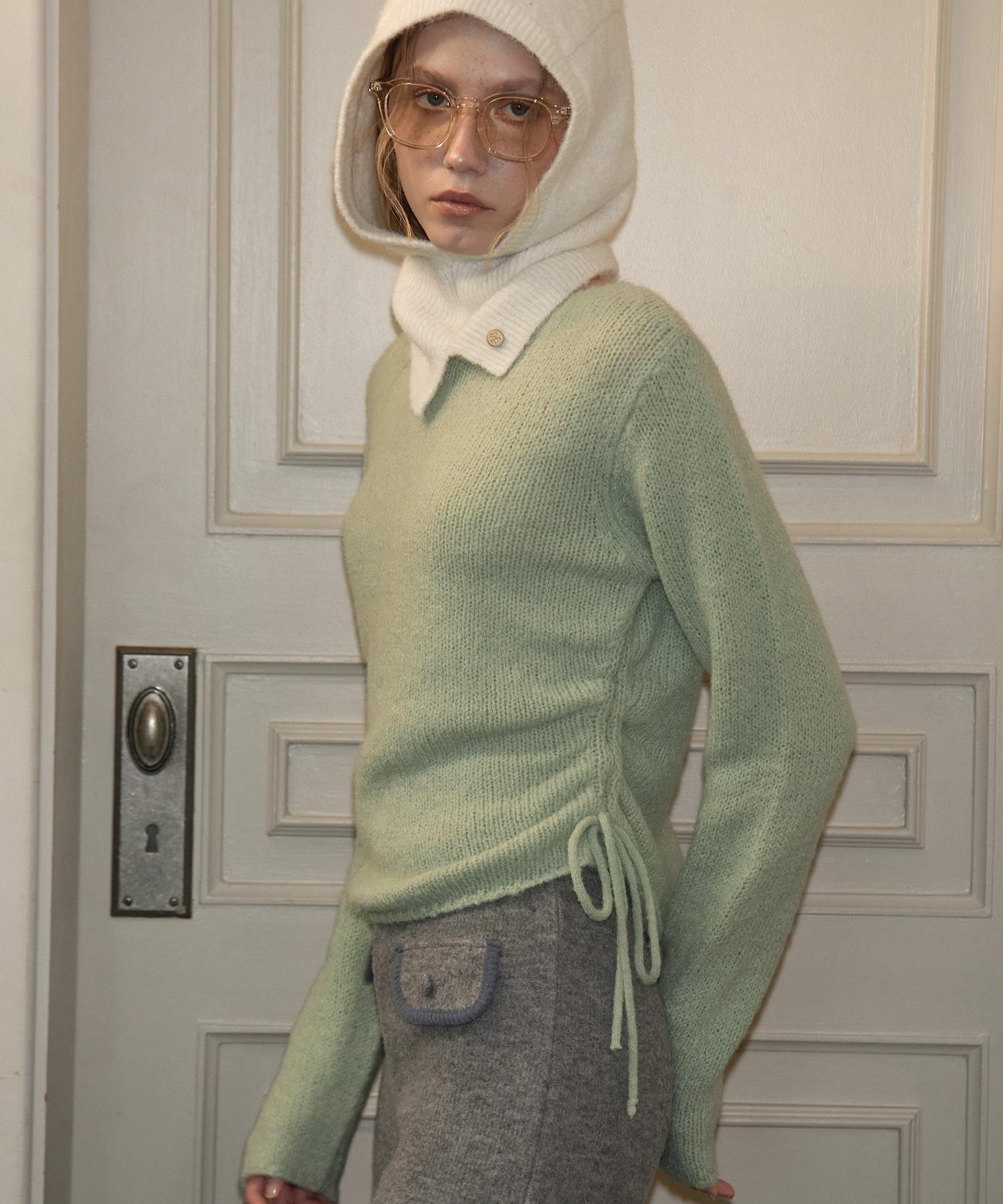 Salon De Yon Ribbon Shirring Knit_ Mint S