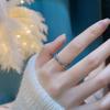 Double-layer Zircon Ring for Women's Simple and Advanced Sense, New Versatile Cold Wind Honeycomb Fashionable Opening Adjustable Ring