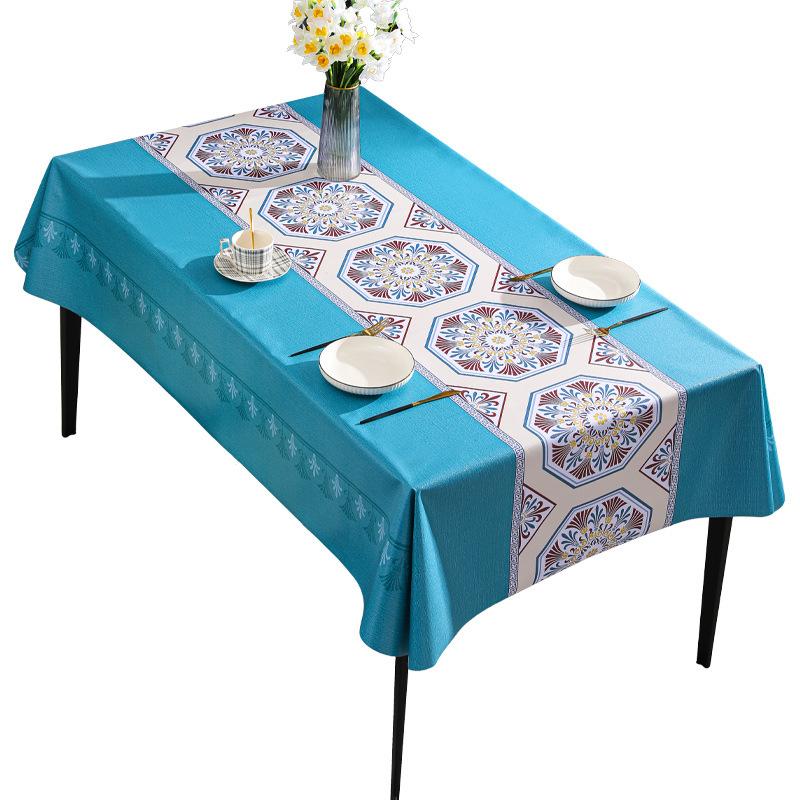 Light Luxury Pvc Tablecloth Waterproof And Oil-Proof Leave-In Table Cloth Rectangular Tablecloth Coffee Table Cloth Nordic