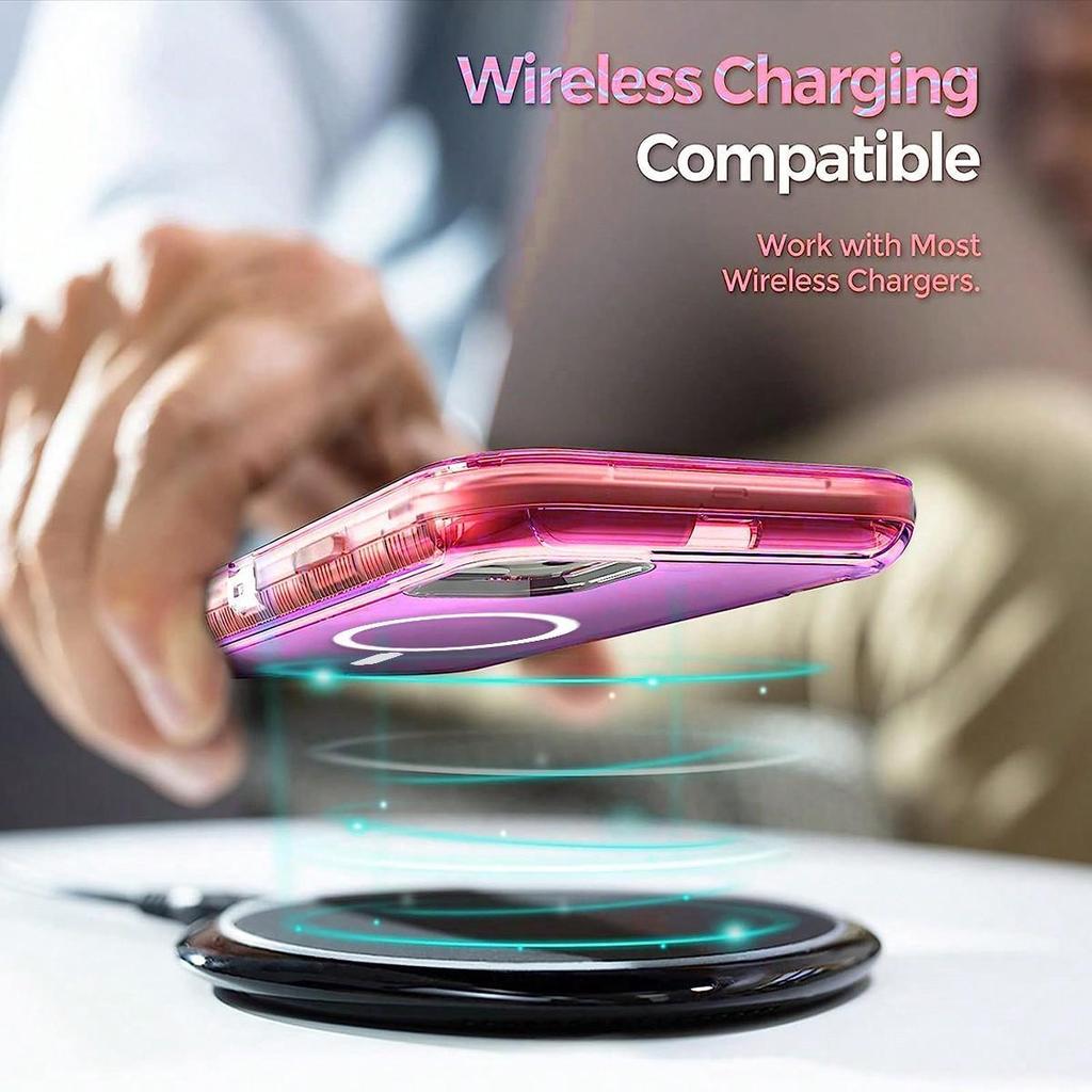 Transparent Shockproof Case For iPhone 17/16/ 15/ 14/ 13 Series Cover Compatible With MagSafe, Triple Layer Magnetic Charging, Drop-Proof Phone Case