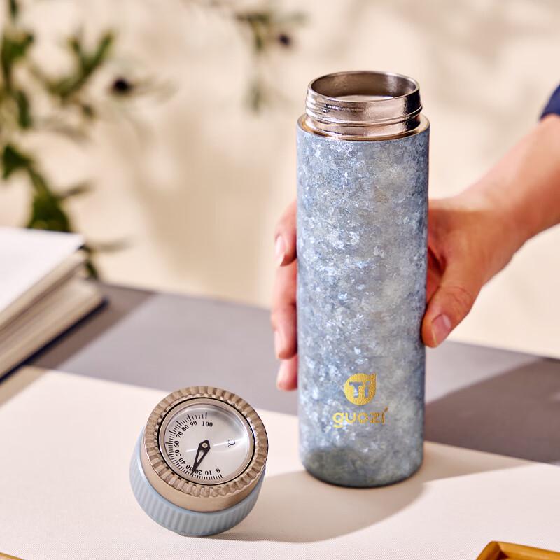 GUOZI GZ-Ti003A Mechanical Temperature Display Titanium Thermal Mug