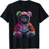 Hip-Hop Teddybär Bunter Teddybär mit Hoodie Grafik T-Shirt
