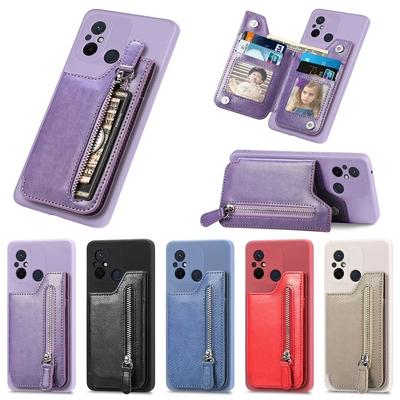 Fashion Girl Zipper Wallet Case for Redmi Note 11 10 5G Redmi 8T 9T 8A 9A 9C 10C 10A 8Pro 7Pro 9Pro Shockproof Case