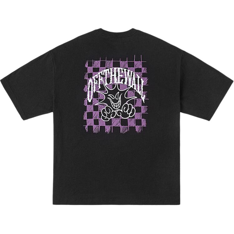 Vans Logo Print Round Neck Short Sleeve T-Shirt Unisex Tops Black VN000J0SBLK