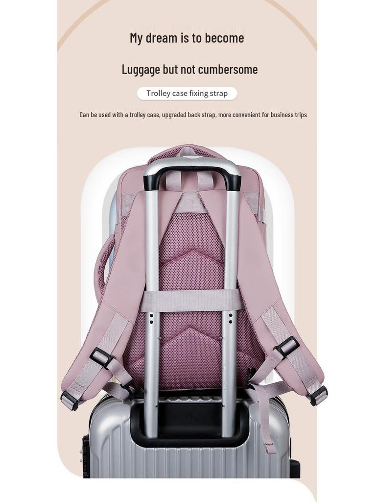 Compact, Lightweight 40*25*20 Carry-On Bag with Vacuum Bag Option, Versatile Double Shoulder Backpack, Ideal for Air Travel, Women-Friendly Design