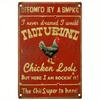Retro Metal Chicken Wall Sign Funny Farmhouse Kitchen Decor with Hanging Hook