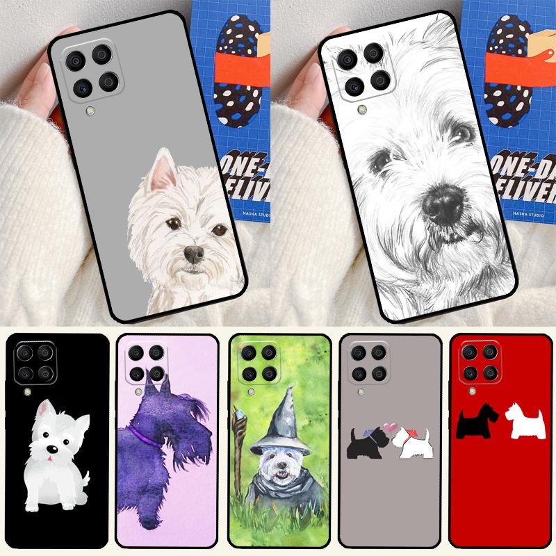 Cartoon Westie Dog For Samsung Galaxy M31 M16 M11 M21 M13 M33 M35 M53 M55 M15 M14 M34 M54 M12 M32 M52 M06 Case