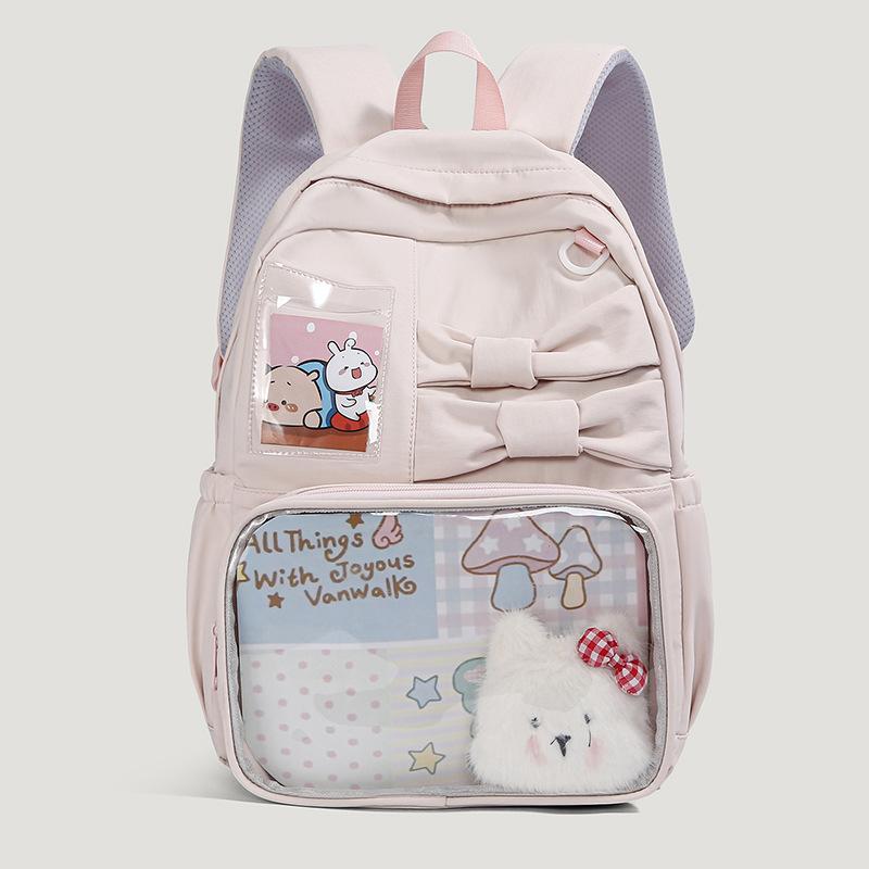 Schoolbagins Wind Large Capacity Junior High School Student School Bag Female Korean Edition Girl Transparent Backpack Personalized Versatile Campus
