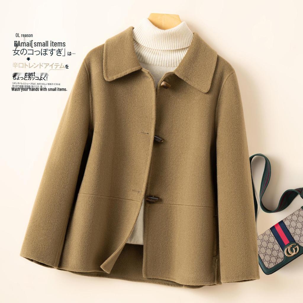 Women's Double-Faced Wool Cashmere Lapel Coat - 2025 Autumn/Winter Petite Edition