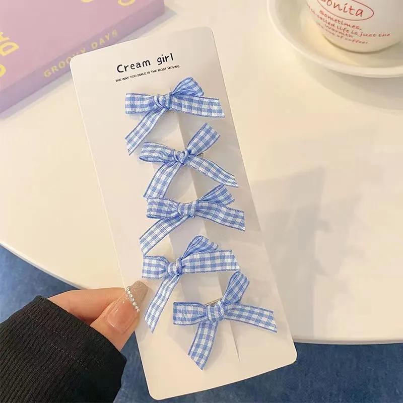 Girls' Plaid Bow Hairpin - Cute, Sweet Cloth Hair Accessory Clip