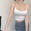 Chest Pad Tank Top Ice Silk Halter Crop Tops Women Summer Camis Backless Camisole Fashion Tube Lady Sleeveless Cropped Vest