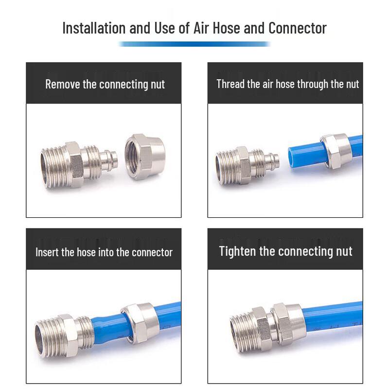 Stainless Steel Pneumatic Air Line Straight Connector