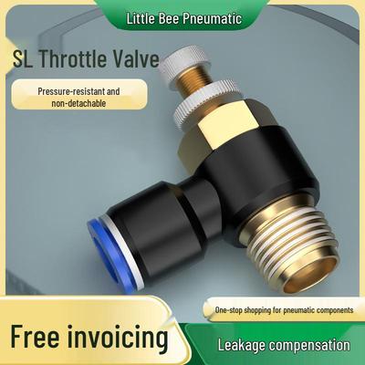 Adjustable Pneumatic Throttle Valve SL Fitting, Speed Control 8-02, Regulating Valve 12-04, Quick Insert for Air Tubes