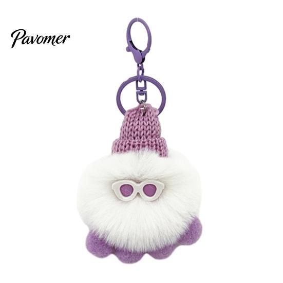 Draagbare Sleutelhanger Pluche Octopus Sleutelhanger, Donsachtig Gevuld Zee Dieren Tas Hanger, Hangende Sleutelhanger Gebreide Muts met Sleutelring voor Rugzakken en Handtassen Zacht