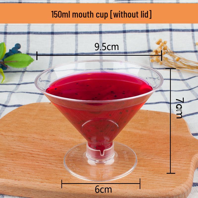 High-Stemmed Disposable Transparent Cup for Desserts, Pudding, Milkshakes, Mousse, Ice Cream, Red Wine, or Champagne.