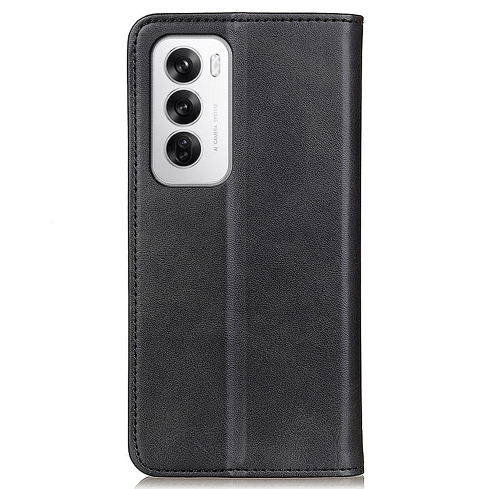 For Oppo Reno12 5G (Global) Case Cowhide Texture Split Leather Wallet Phone Cover with Stand