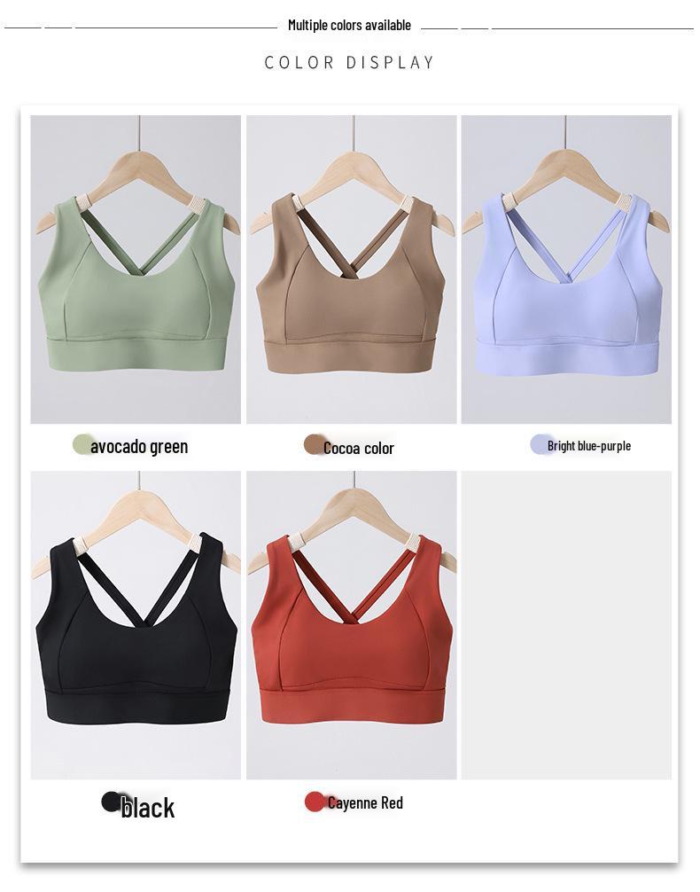 High-Intensity Shockproof Sports Bra with Side Support for Yoga, Running, and Fitness