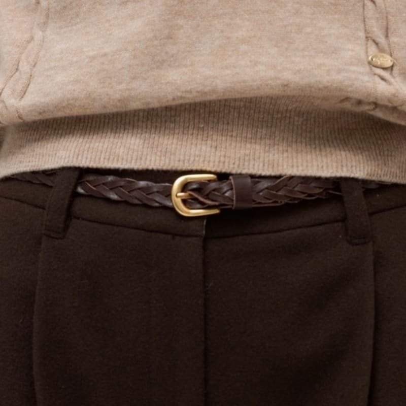 

Классический сетчатый ремень из кожи DEPOUND (15мм) - темно коричневый dark brown