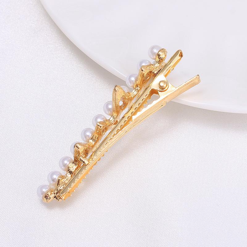 Women'S Alloy Inlaid Imitation Pearl Duck Clip Women'S Bangs Broken Hair Edge Clip Hairpin Set Hairpin Hair Accessories