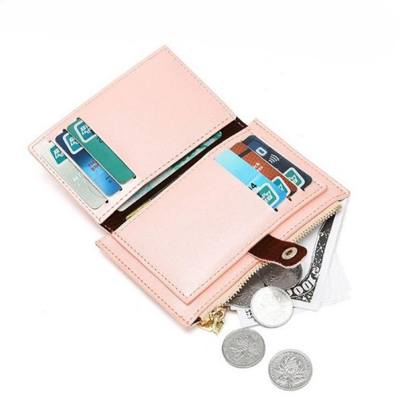 Pearl Laser Leather Zipper Women's Wallet Fashion Short Ladies Coin Purse Female Money Bag Clip Credit Card Holder