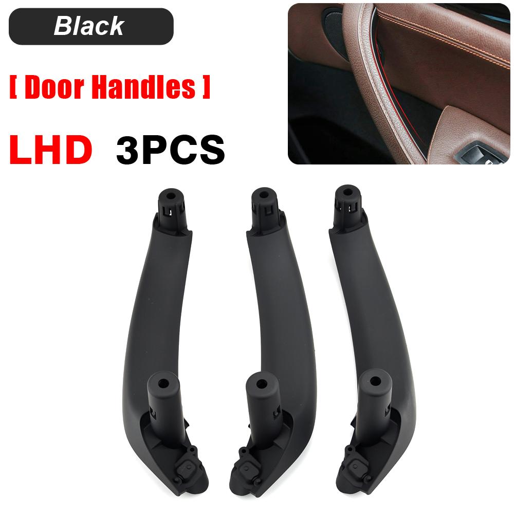 Black Beige Carbon Fiber Color Left Side Door Interior Inner Handle Pull Trim For BMW F25 F26 X3 X4 2011-2017 LH