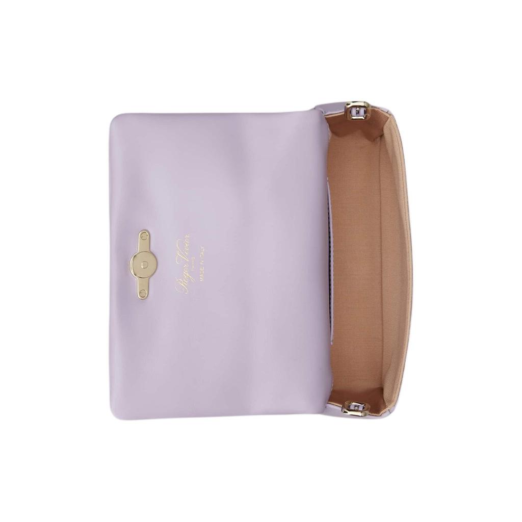 Roger Vivier RV Viv Choc Elegant Pleated Design Leather Shoulder Crossbody Phone Bag Women bags Purple RAWAWHO2300XMAL028
