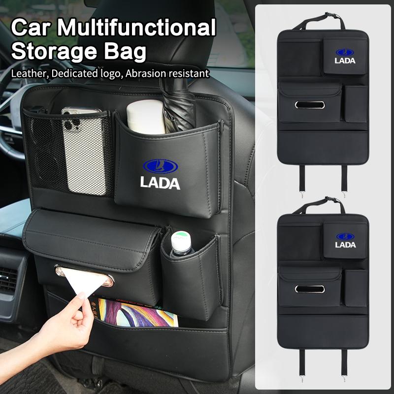 Car Seatback Organizer Anti-Kick Pad Trunk Storage Bag Accessories For Lada Priora Sedan Sport Kalina Granta Vesta Niva Largus V