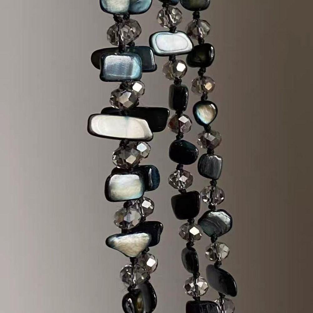 Shell Beaded Antique Necklace Bohemian Long Necklace Double Layers Necklace  Women Girls