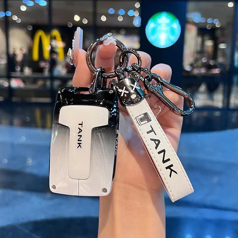 Zinc Alloy Car Key Case For Great Wall Gwm Wey Tank 300 500 Tank300 Tank500 Remote Cover Bag Shell Keychain Holder Accessories