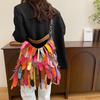 Niche design large-capacity underarm shoulder bag female personality Indian style fringed commuter messenger bag