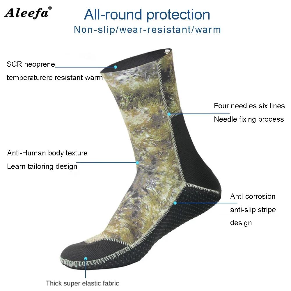 Diving Socks 3mm Neoprene Diving Socks Camouflage Beach Swimming Keep Warm for Scuba Diving