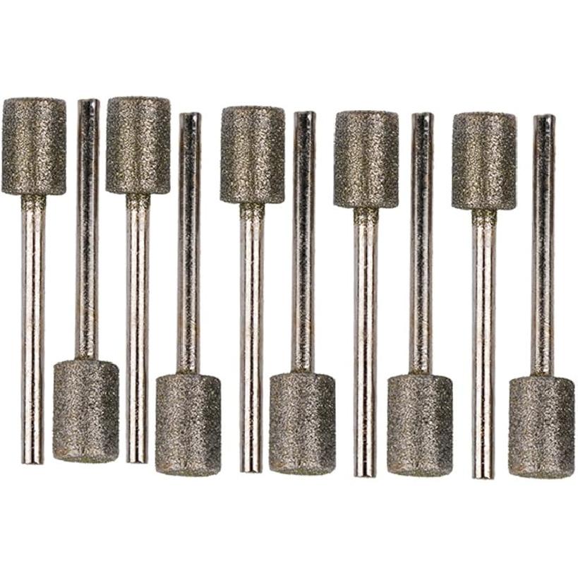 20pcs Diamond Burrs Set, 1/4 inch/6mm Shank, 120 Grit, Diamond Carving Bits Mounted Points, Grinding Burrs, 5pcs Diamond Burr Set - 1/4" Shank, 50